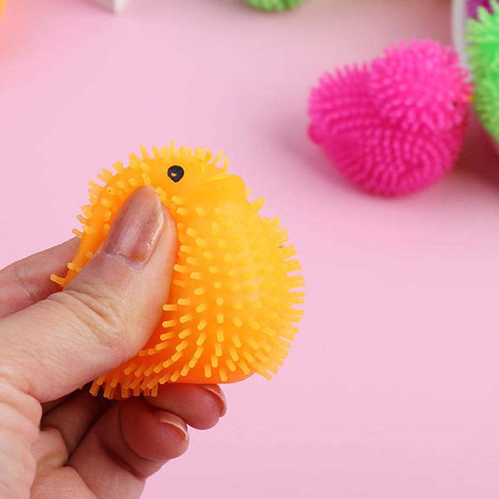 5Pcs Squishy Animals Squeeze Ball Pinch Funny Cute Chicks Spiky Balls Glowing Sensory Fidget Toy Stress Relief For Adult Toy