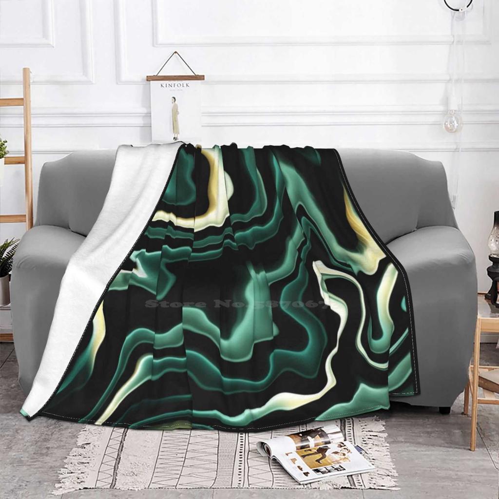 Green Marble Low Price New Print Novelty Fashion Soft Warm Blanket Green Marble Pattern Abstract Gradient Ombré Multicolor