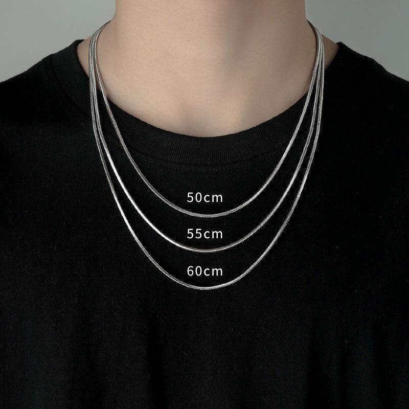 Men's Titanium Steel Clavicle Chain - Trendy Snake Bone Hip Hop Design, European and American Style.