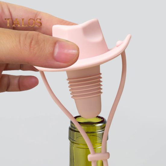 Wine Stopper Cowboy Silicone Bottle Cork Leak-Proof Shelf Display Bottle Stopper Mexican Themed Wine Cork Gift for Wine Lovers