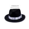 Vintage Fedora Hat for Women Men with Belt Panama Hat Magician Cap Black Flat Top Hat Cosplay Costume Party Dress Up Hat