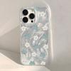 Fresh Blue Floral Application iPhone17promax Apple 16 Laser Mobile Phone Case 14/13 Large Hole 15