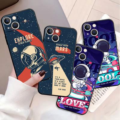 Soft Case For Apple iPhone 11 13 Pro Max 14 12 Mini 7 8 Plus X XS XR SE 2020 6 6S 5 5S Phone Cover Funda Cartoon Cool Astronaut