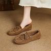 Fashion New Spring/Summer Split Leather Women Pumps Shoes for Women Fashion Tassels Round Toe Loafers Shoes Women Low Heels Flat Shoes