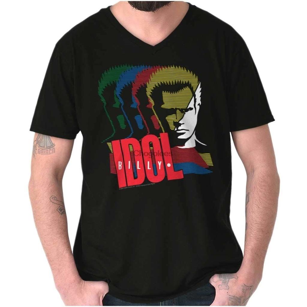 Billy Idol Black V-Neck T-Shirt