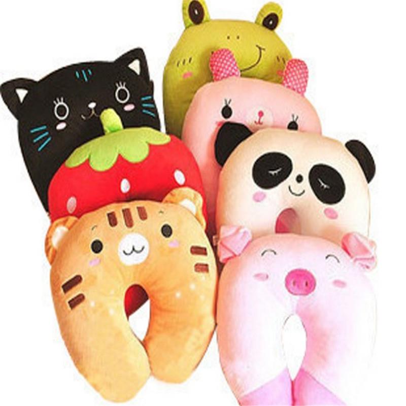 Creative PP Cotton Cartoon U-Shaped Neck Pillow - Cute Expression for Travel