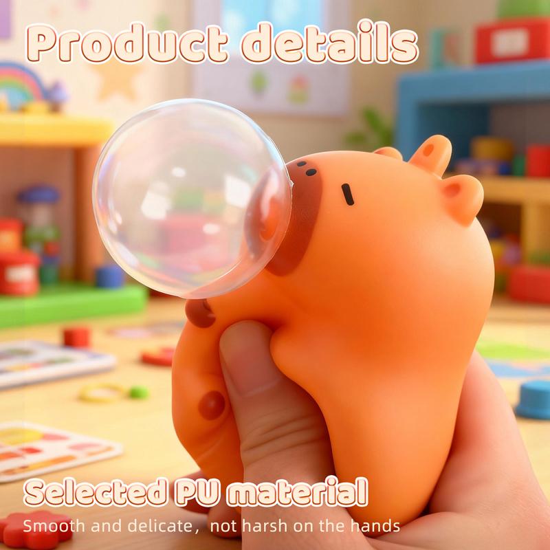 Capybara Pinch Toy Squeeze Blowing Bubble Funny Stress-Relieving Toys Decoration Backpack Keychains Fidget Toys