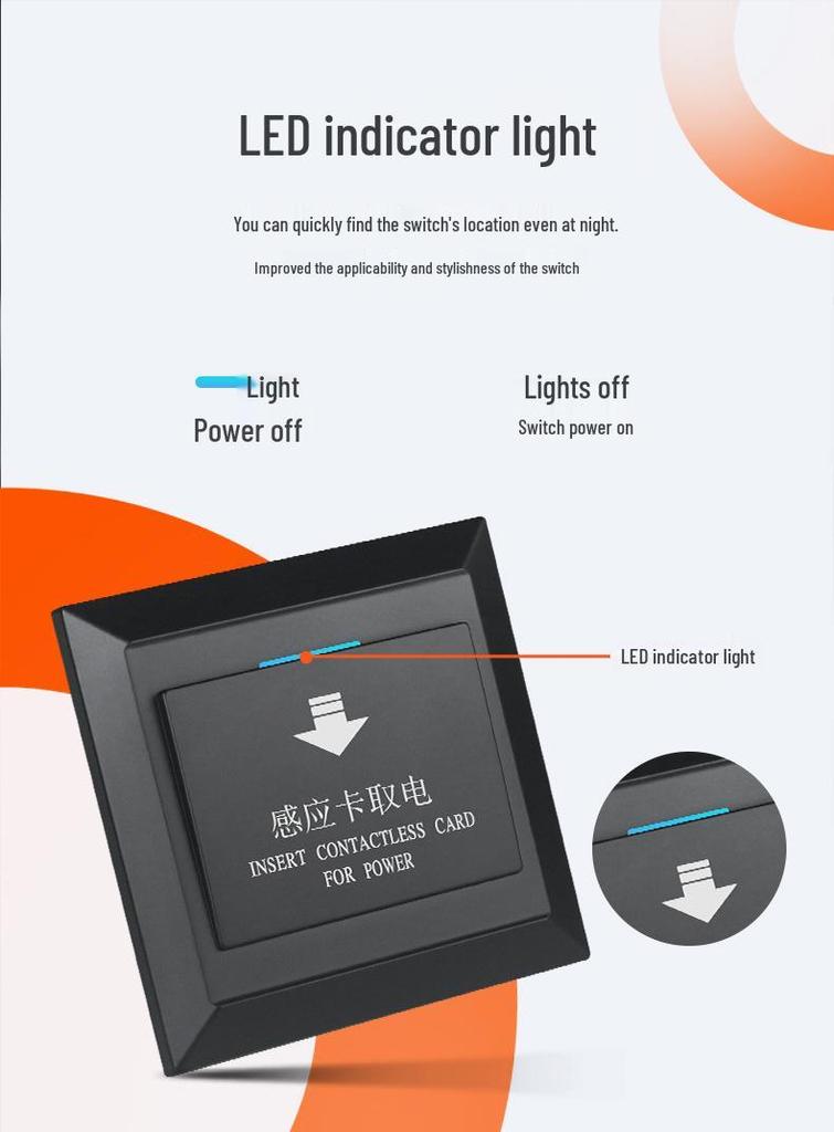 Weichuang Smart Hotel Room Card Power Switch – Low/High Frequency Inductive Power-Saving Wall Switch