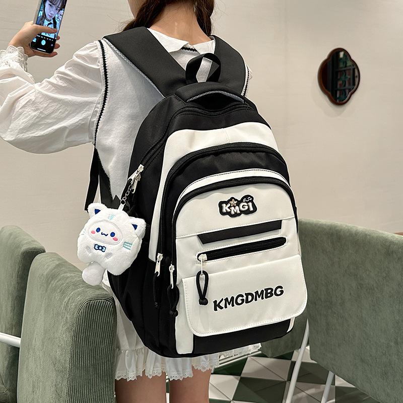 

Large capacity backpack junior high school high school student casual backpack women s fashion travel high value spine protection student schoolbag чорний