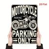Vintage Motorcycle Parking Metal Sign 8x12 Inch Waterproof Rustproof Flat Iron Wall Decor For Home Bar Cafe Classic Style