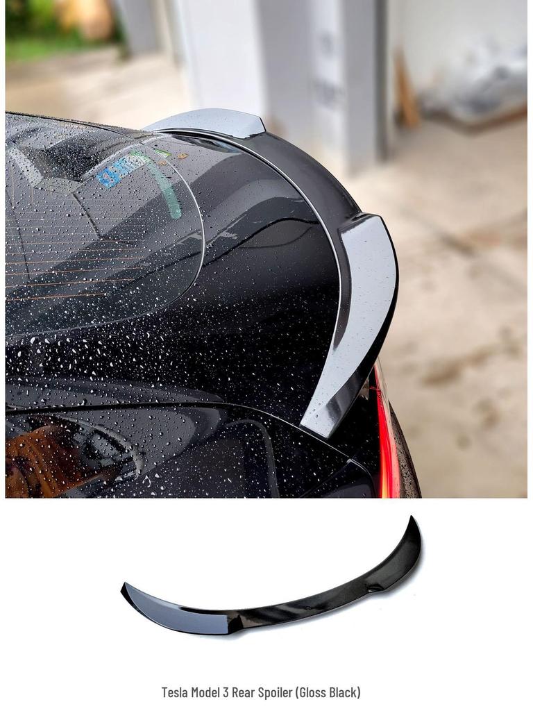 Compatible with Tesla Model 3: Modified Front Lip, Rear Spoiler, Side Skirts, Roof Spoiler, and Small Body Kit for P Version