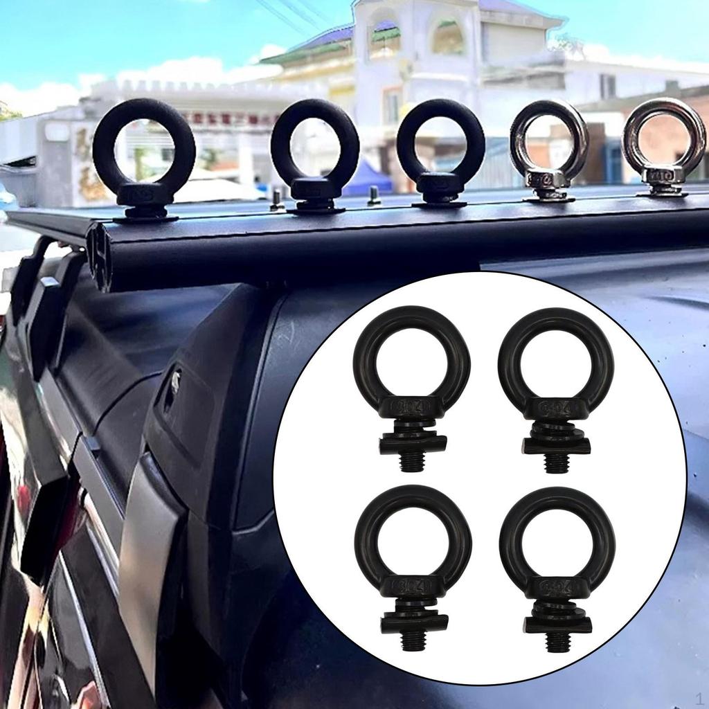 4 Pieces Eye Bolt Mount Stainless Steel Heavy Duty T Nut Tie Down s for Ropes Roof Racks