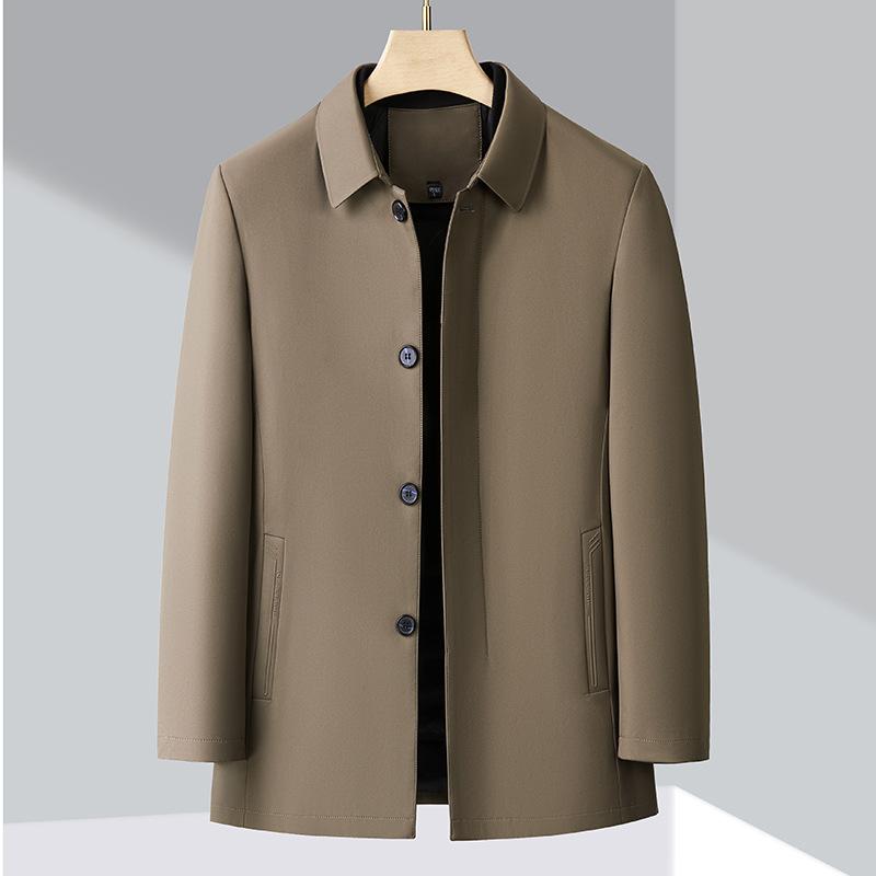 New Men's Short Lapel Middle-aged and Elderly Can Take Off The Liner Dad Winter Executive Jacket