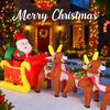 12.14FT LED Light Xmas Inflatable Reindeer Sleigh Santa Toy Yard Party Decoration Home Ornament Supplie Christmas Holiday Gifts
