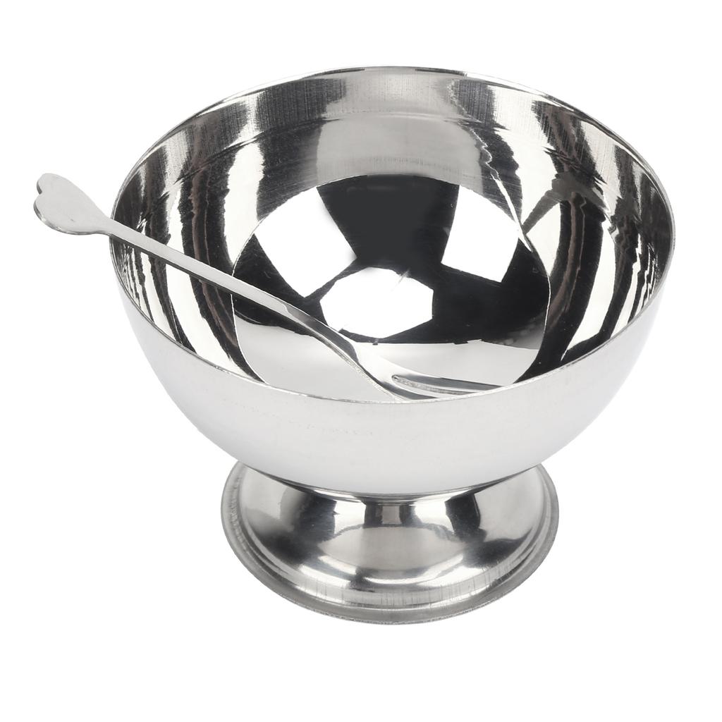 Dessert Bowls Stainless Steel Milkshake Cup ShortFooted Medium Snack Dish for Ice Cream Fruit