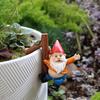 Garden Gnome Figurine Multi Purpose Mini Dwarf Statue Non-Fading Pot Edge Hanging Decor for Garden Planter Edge& Balcony Railing