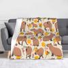 Cute Cartoon Capybara Blanket Velvet Summer  Multi-function Super Soft Throw Blanket for Sofa Travel Quilt