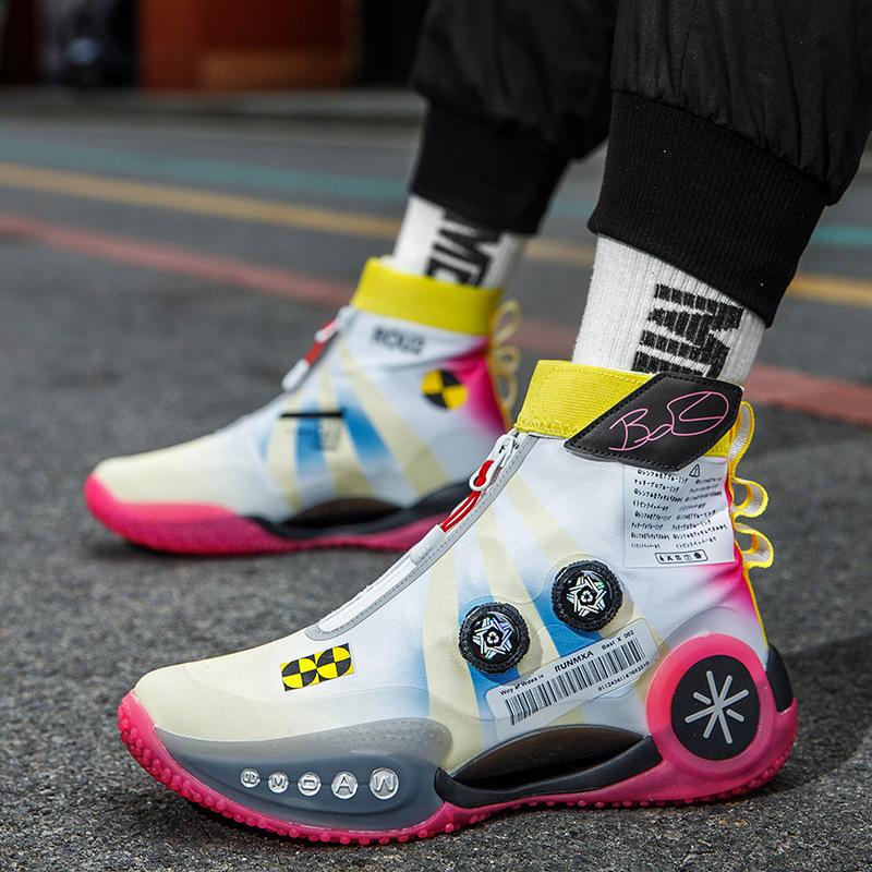 

Мужские баскетбольные кроссовки с высоким верхом весна Wade 9 новые женские спортивные кроссовки для реального боя с вращающейся пряжкой детские 41