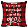 New Christmas Pillowcase Cushion Car Waist Protector Bedside Pillowcase Christmas Linen Pillowcase