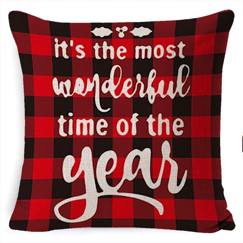 New Christmas Pillowcase Cushion Car Waist Protector Bedside Pillowcase Christmas Linen Pillowcase