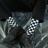 Cotton Sports Street Female Women Hosiery Checkered Socks Middle Tube Socks Korean Style Socks
