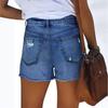 Damen Denim Klassisch Vielseitig High Waist Modische Shorts