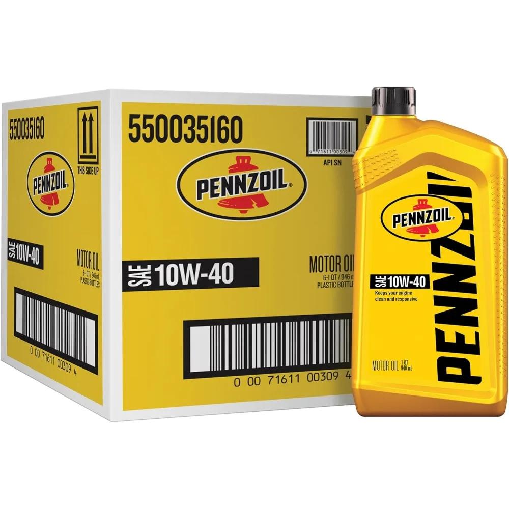 

Pennzoil 10W-40 Conventional Motor Oil For Reliable Engine Lubrication And Everyday Driving 10W-40(6x1 qt)