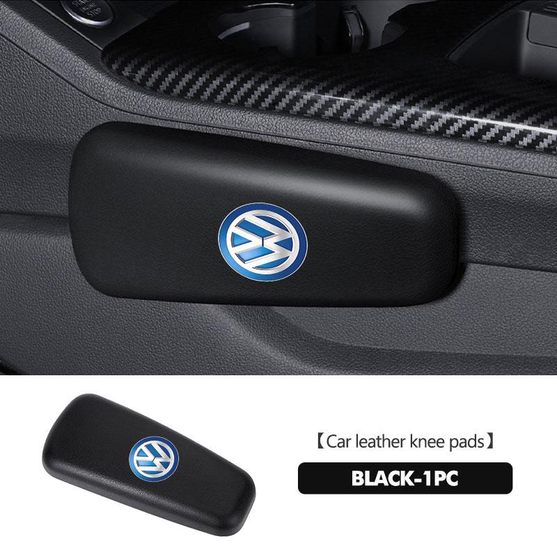 LMN1 Emblems For Volkswagen VW Car Knee Pad Leather Elbow Rest Pad Headrest Car Accessories Golf Jetta Passat Mk4 Mk5 Mk6 CC B5 B6 B7