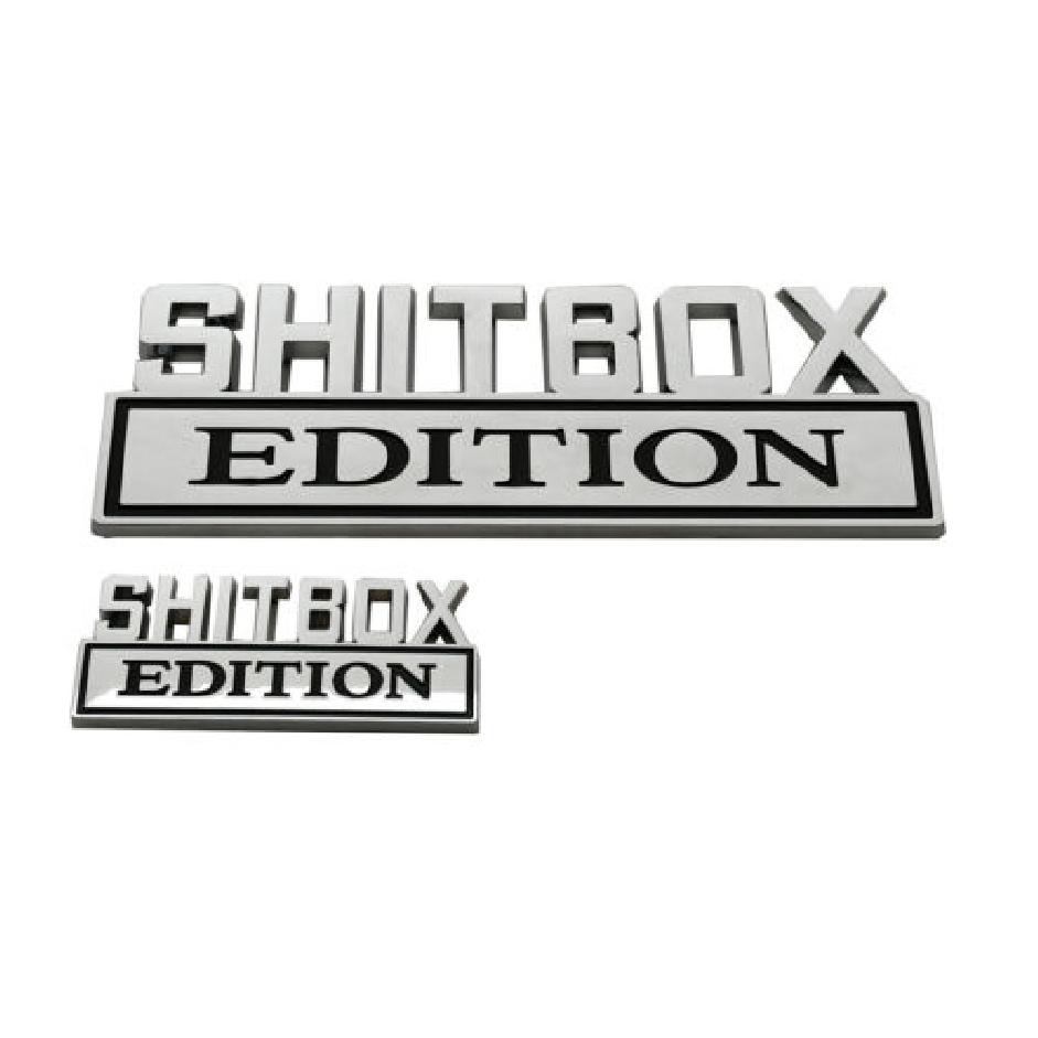 1x  Big Shitbox Edition Decals Car Sticker 3D Raised Letter Emblem Chrome Black