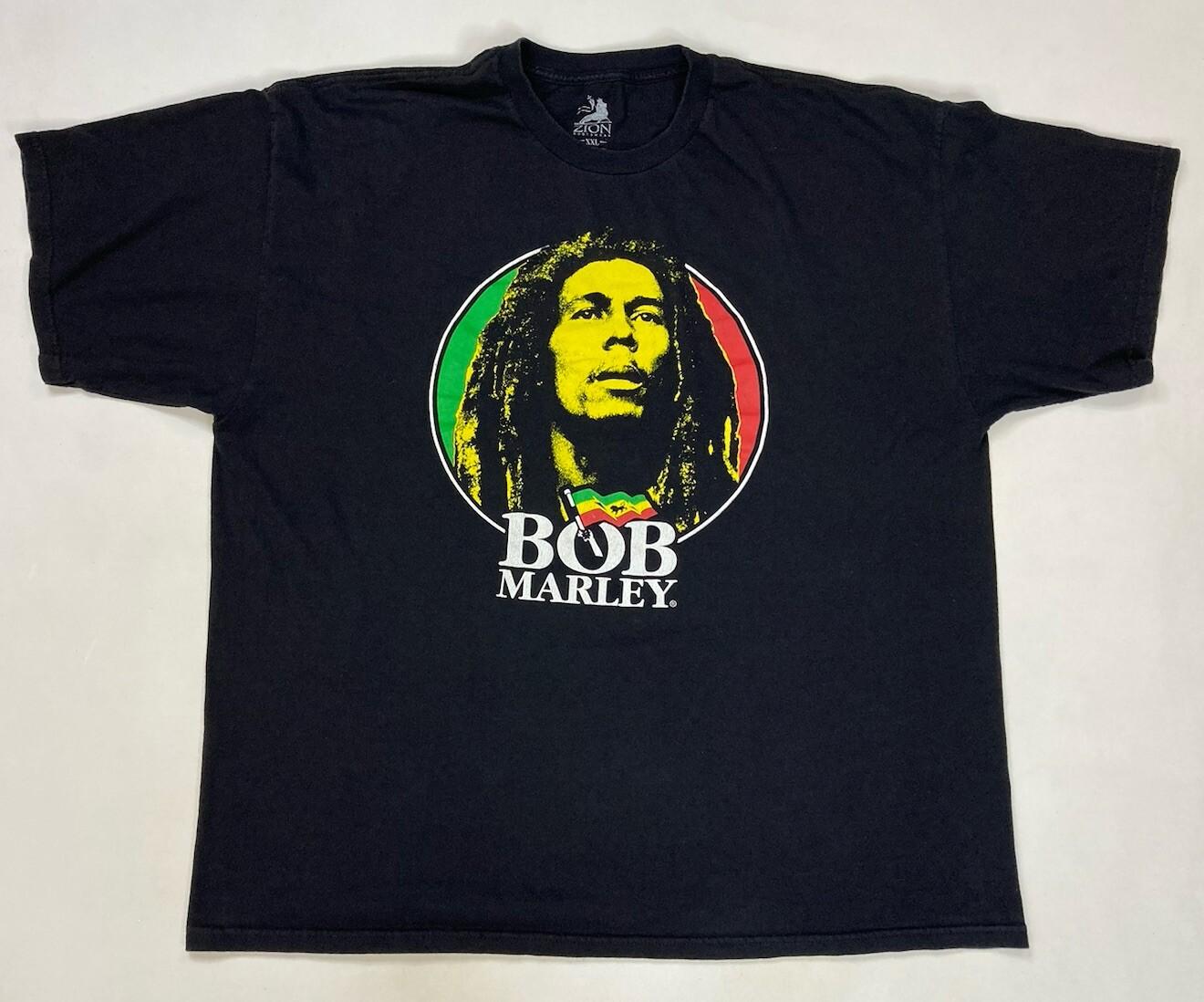 Zion Rootswear Bob Marley Graphic T-shirt Men XXL Black Short Sleeve Music XXL