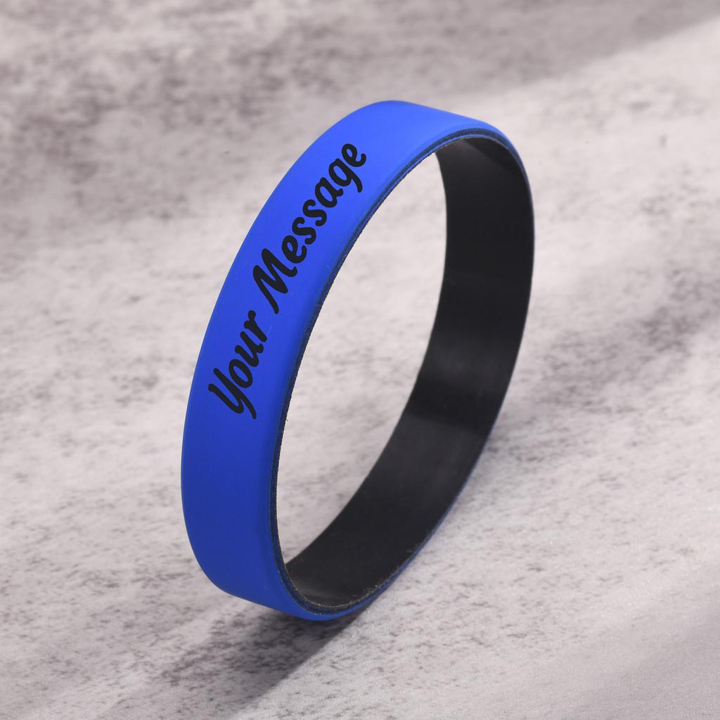 Braccialetti da polso in silicone personalizzati per donna uomo, Bracciale in gomma personalizzato, Regalo inciso per eventi festa consapevolezza
