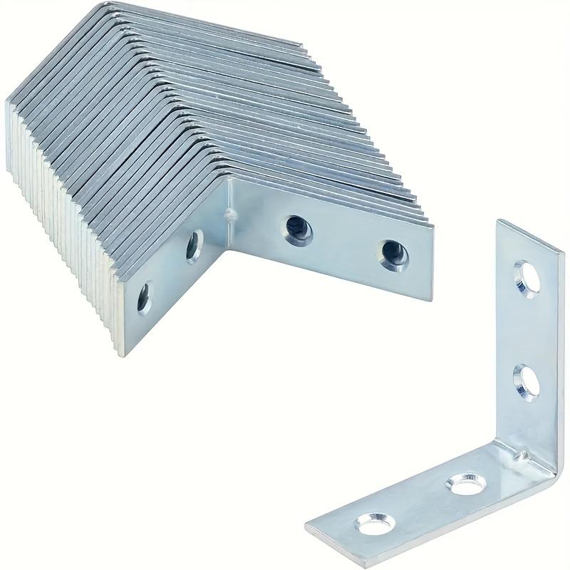 20pcs 90 Degrees L-Shaped Corner Bracket Metal Corner Brace Drawer Shelf Wall Bracket Fixing Right Angle Corner Brace