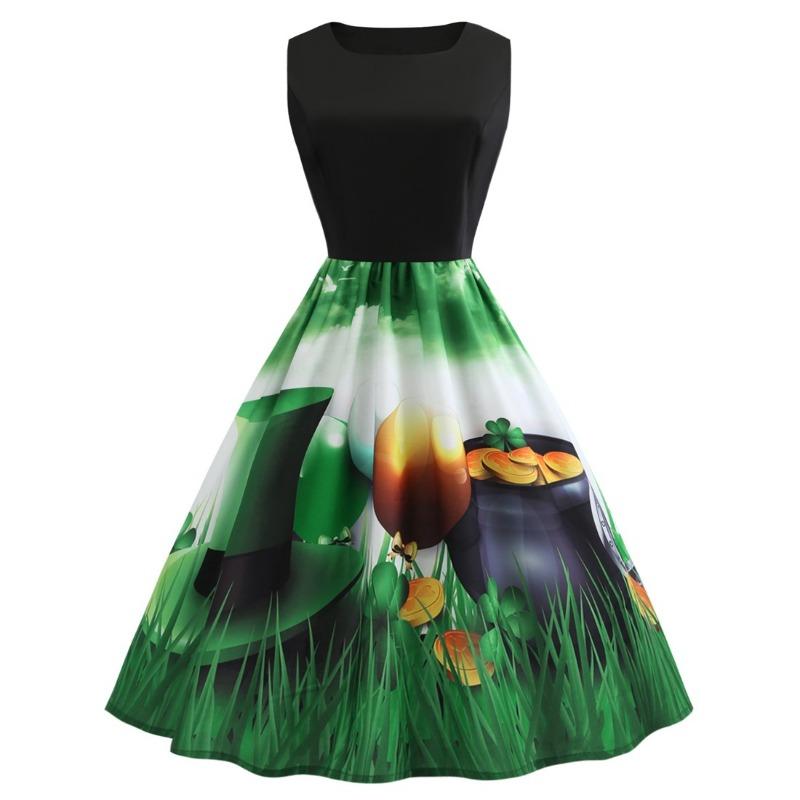 

Винтажный ул.. Новый черный топ без рукавов Патрика с трехмерным принтом с позиционированием заклинания XXL зелёный