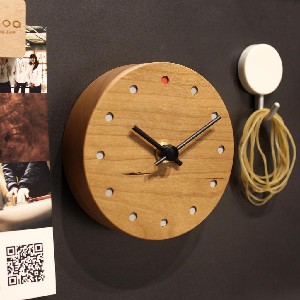 Clock A stylish wooden Perfect for bridal gifts for baby Hacoa brand "Wall Mini" - desk/wall clock. weddings, gifts, parents, showers, etc. / (Cherry)
