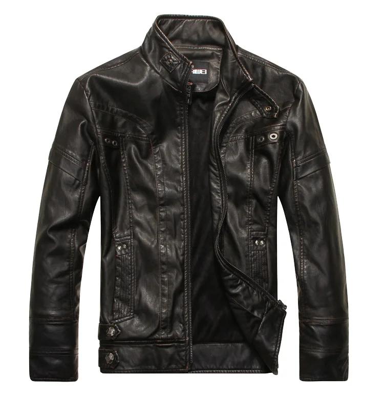 Herren PU Jacke Stehkragen Kurze Fahrrad Lederjacke gepaart mit Hochwertiger Modischer Casual Herren Motorradjacke