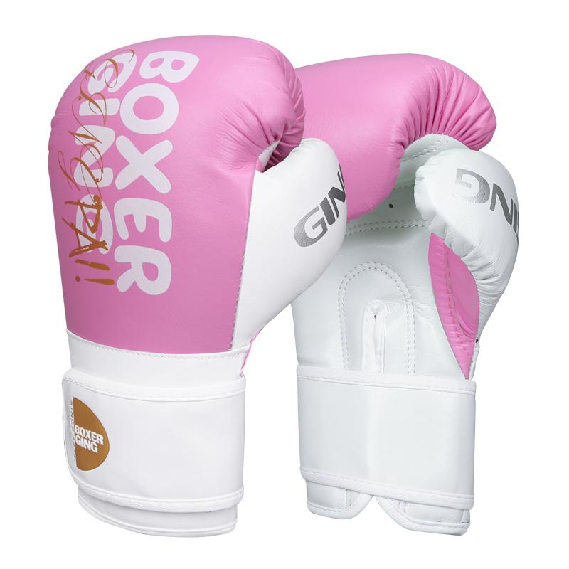 For GINGPAI Practical Kids MMA Gloves Microfiber Leather Professional Fighting Gloves Thick Sanda Muay Thai Training Boxing 6oz розовый