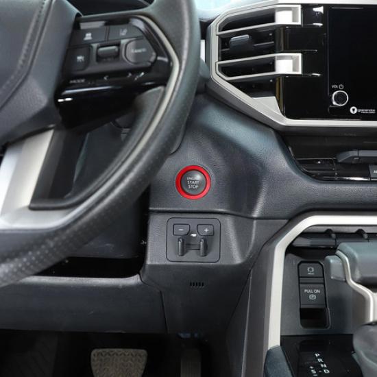 For Toyota Tundra 22-25 Red Alloy Engine Start Stop Button Decor Ring Trim Cover