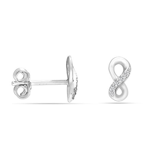 LeCalla S925 Sterling Silber KLEINE CZ Infinity Micro Pave Ohrstecker für Frauen Teenager