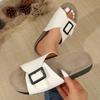 French foreign trade niche imitation wood-soled slippers spring and summer 2025 new retro beach Korean version flat sandals