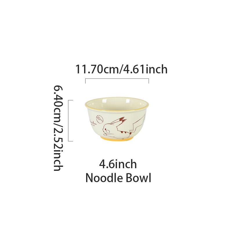 SHUNXIANG Pokémon Keramik Geschirrset Pikachu Cartoon Muster Keramik Schüssel Teller Gericht Speiseteller Mikrowellengeeignet Geschirr