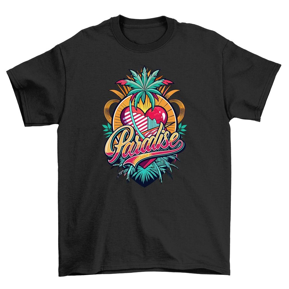 

Retro_55 Palm Tree Heart T-shirt - Cool Feel Alert! 100% Cotton, Funny Retro Des 4XL