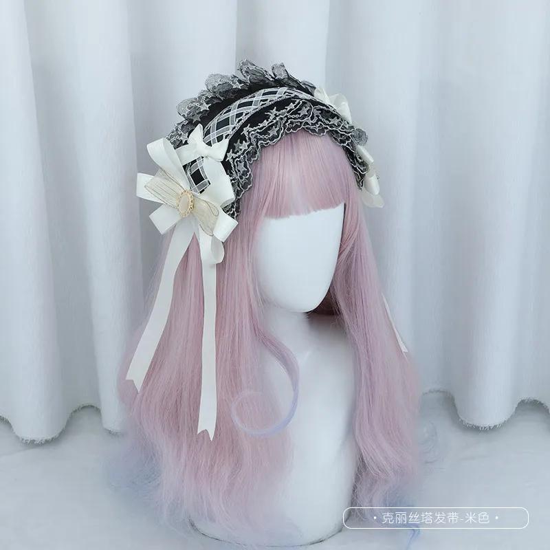 Japanese Style  Lolita Hair Bow Handmade Christa Ribbon Lace Headband Kawaii Hair Accessories Ready To Ship