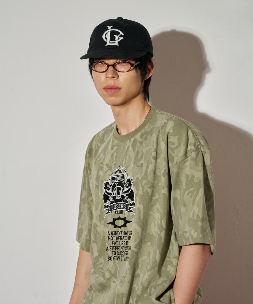 Lujeoseukeulleob Varsity Logo Short Sleeve T-Shirt Camo
