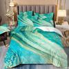 Green Gradual Change Color Marble Texture Duvet Cover Pillow 3D Digital Printing Three-Piece Bedding