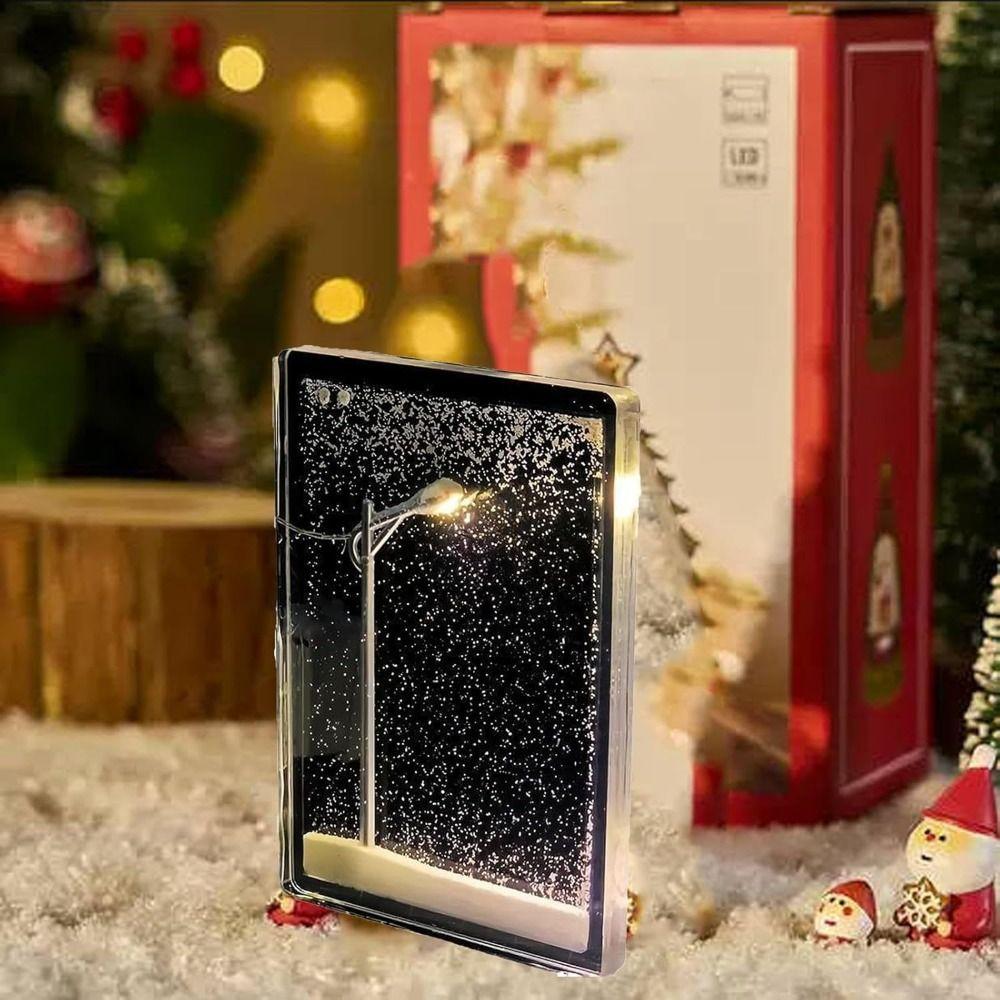 DIY Materialien Schneeszene Nachtlicht Weihnachtsdeko Schneelandschaft Nachtlicht