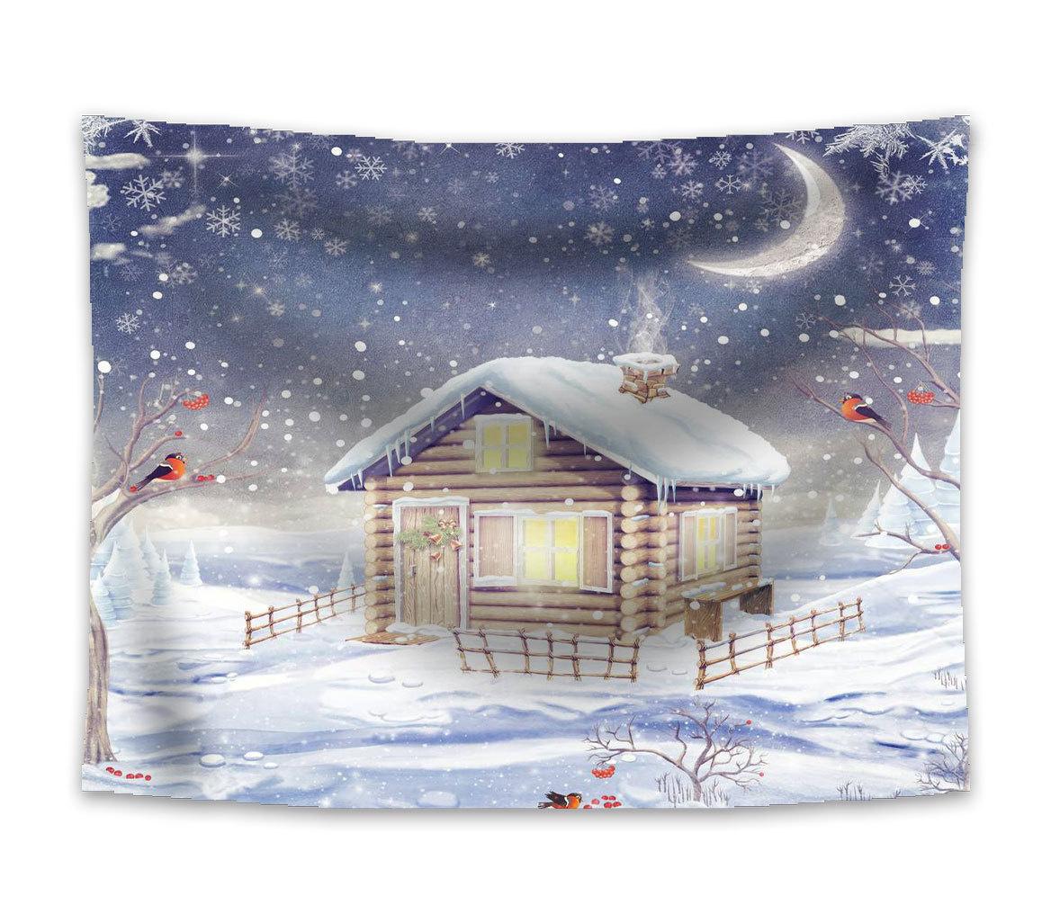С Рождеством печатный домашний декор гобелен настенный для спальни гостиной Настенный — фото 8
