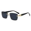 Frameless Fashion Trimmed Sunglasses Men'S High-End Sense Uv-Proof Business Wind Driver Driving Sunglasses