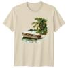 Wooden Rowboat Coastal Scenery Travel Unisexs TShirt Unisexs Graphic Tee