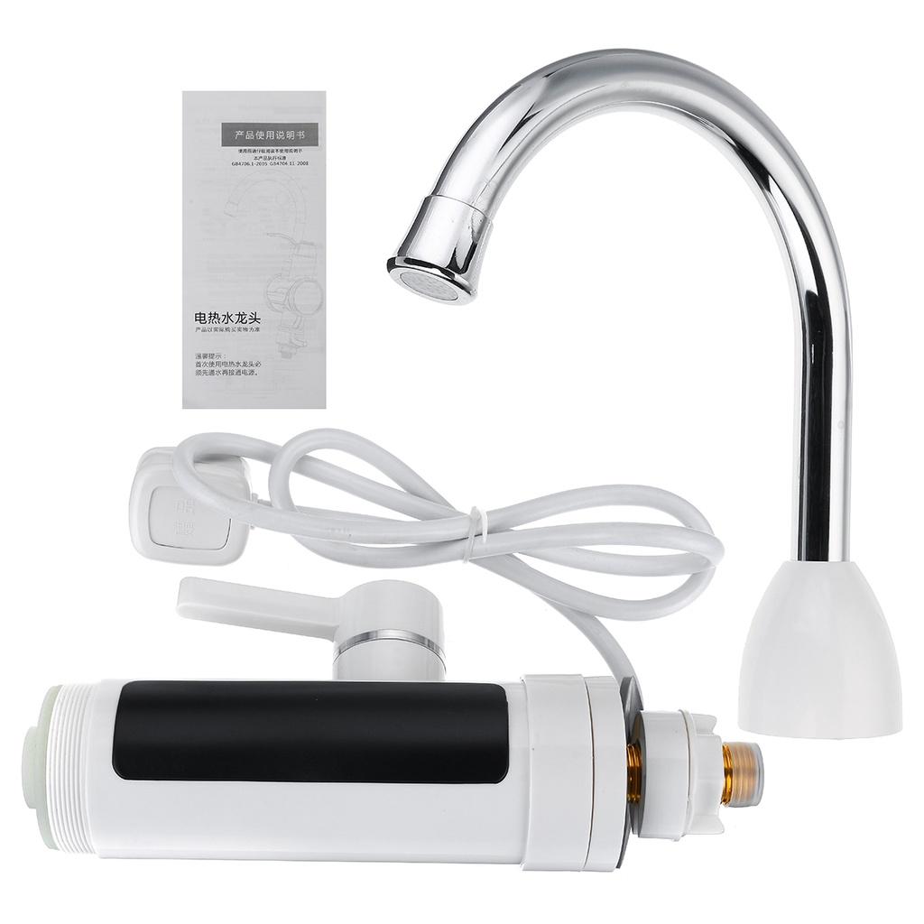 220V 3000W Water Heater Instant Tankless Electric Hot Water Heater Faucet Temperature Display Kitchen Instant Heating Tap
