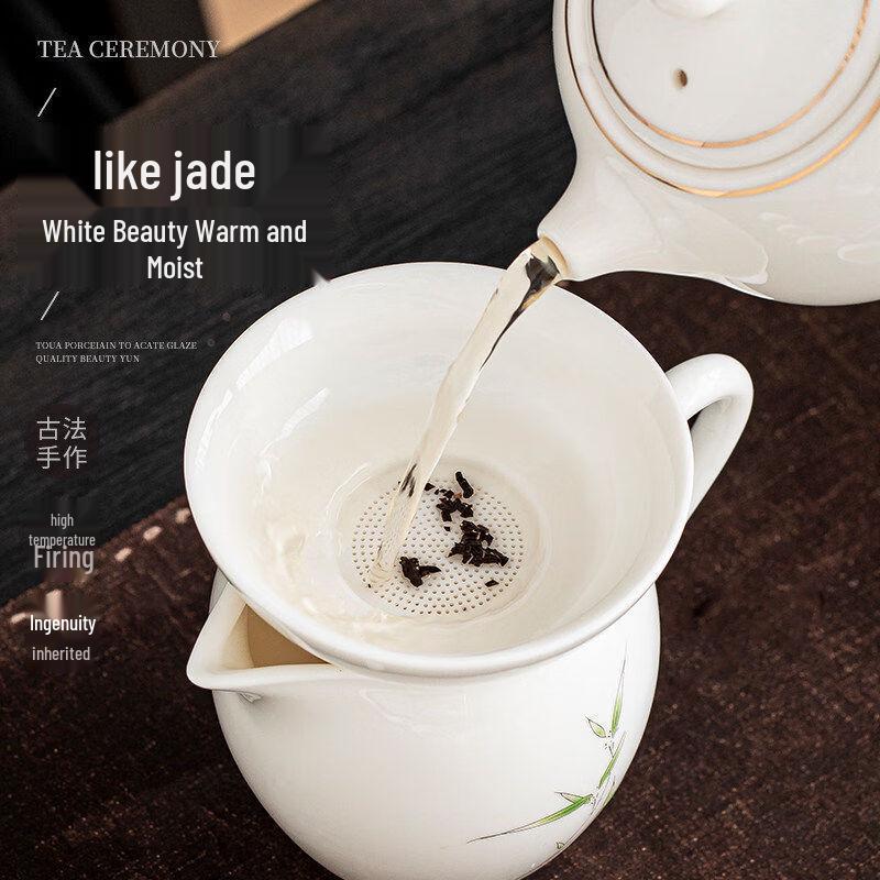 White Porcelain Tea Filter Set with Gaiwan